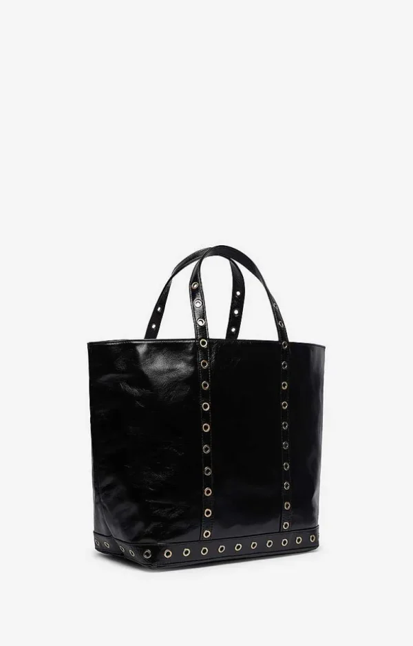 Vanessa Bruno Crinkled Leather M Cabas Tote- Leather Tote Bags