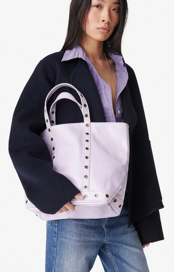 Vanessa Bruno Crinkled Leather M Cabas Tote- Leather Tote Bags