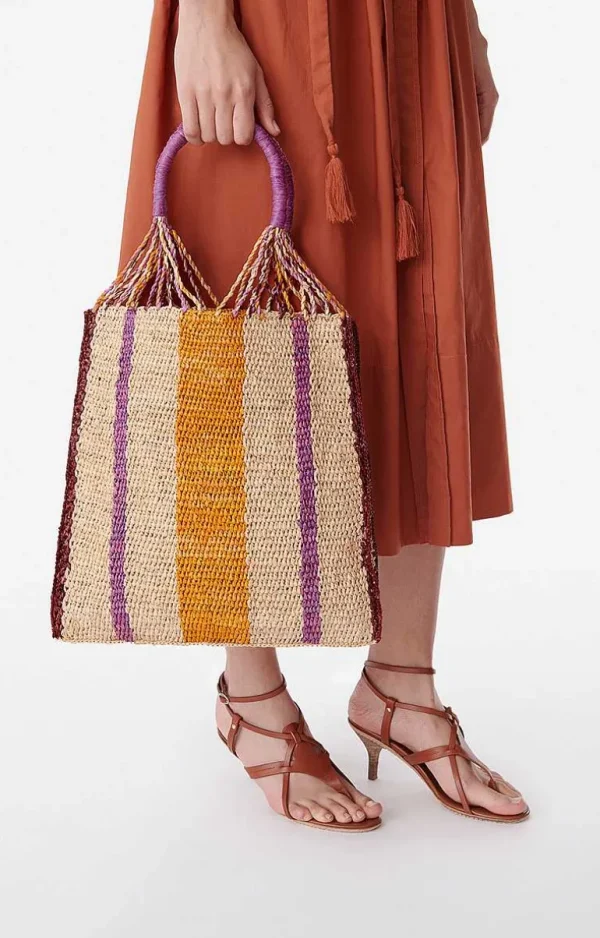 Vanessa Bruno Flat Raffia Basket- Raffia