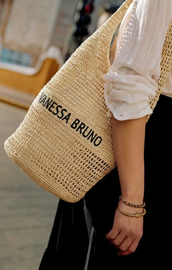 Vanessa Bruno Hobo Bag In Raffia- Raffia