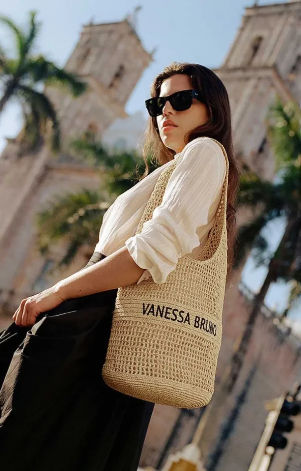 Vanessa Bruno Hobo Bag In Raffia- Raffia