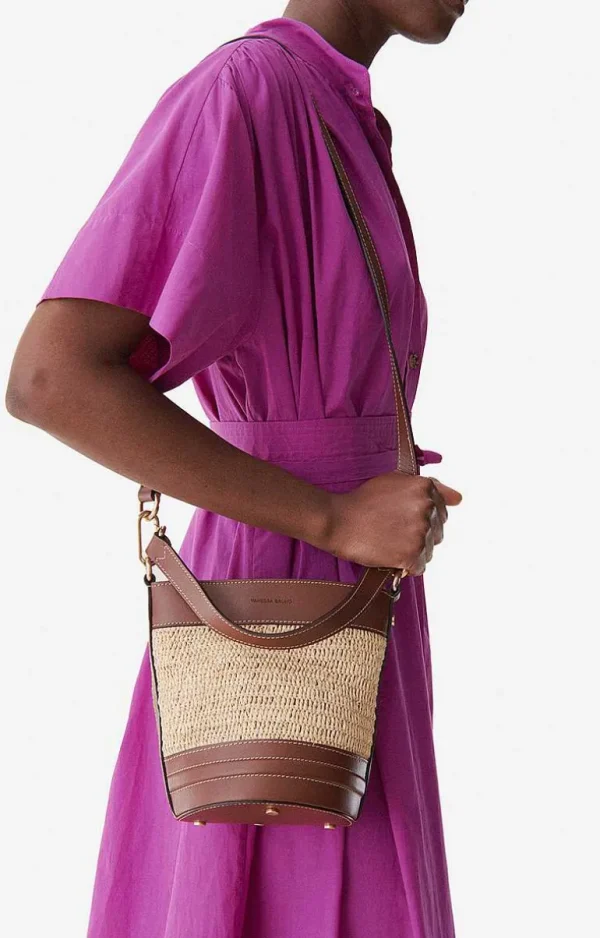 Vanessa Bruno Holly Mini Bucket Bag- Raffia