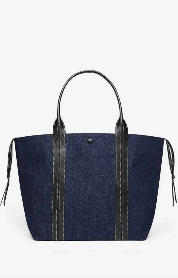 Vanessa Bruno Leather And Cotton Cabas Tote- Canvas Tote Bags