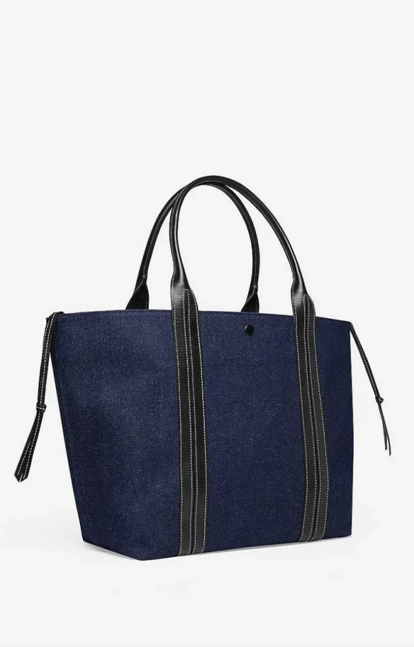 Vanessa Bruno Leather And Cotton Cabas Tote- Canvas Tote Bags