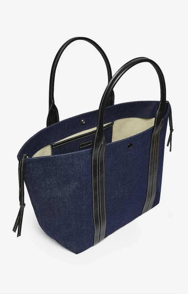 Vanessa Bruno Leather And Cotton Cabas Tote- Canvas Tote Bags