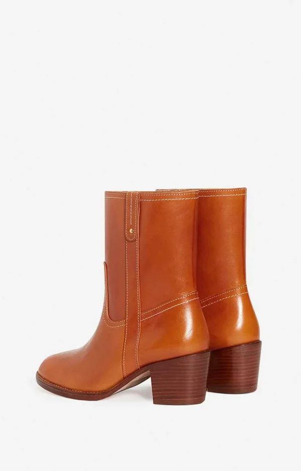 Vanessa Bruno Leather Ankle Boots In Vegetable-Tanned Leather- 36 | 37