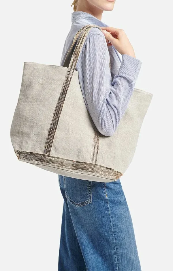 Vanessa Bruno Linen L Cabas Tote- Accessories