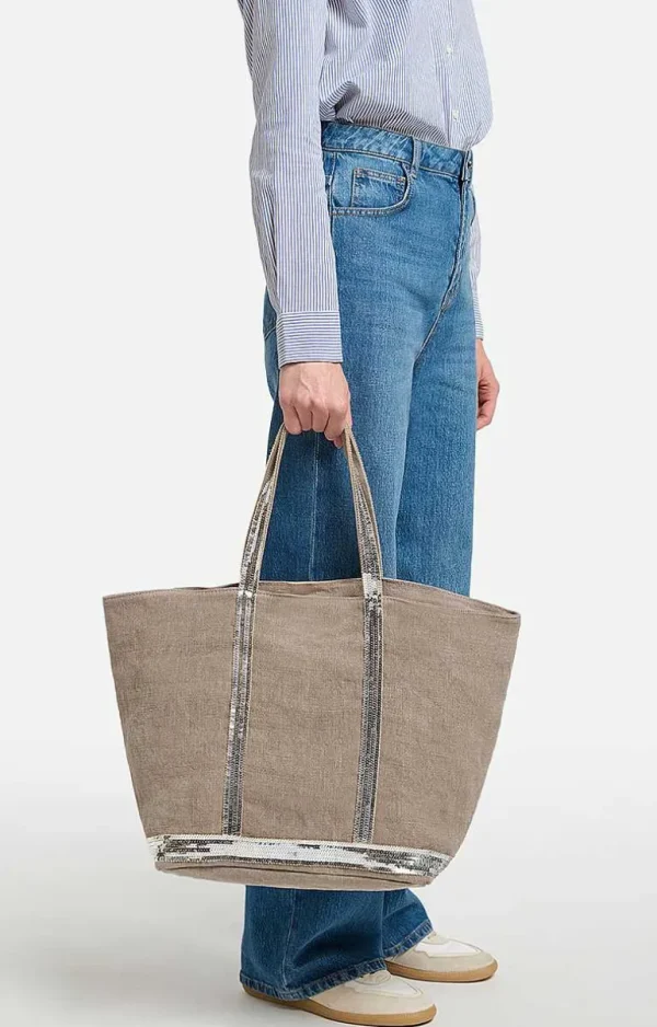 Vanessa Bruno Linen L Cabas Tote- Linen Tote Bags