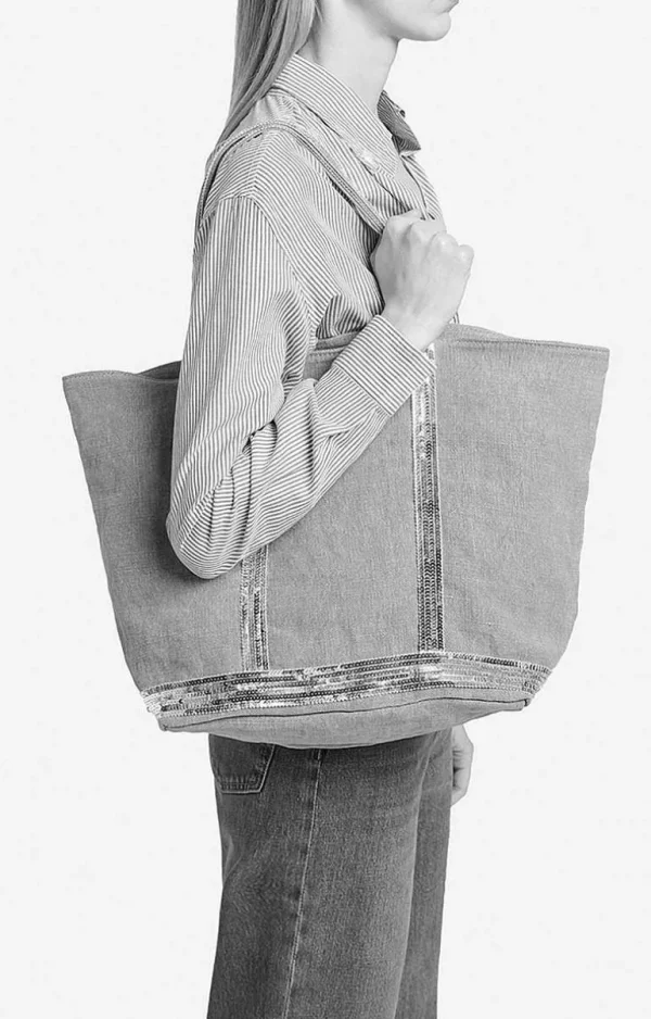 Vanessa Bruno Linen L Cabas Tote- Linen Tote Bags