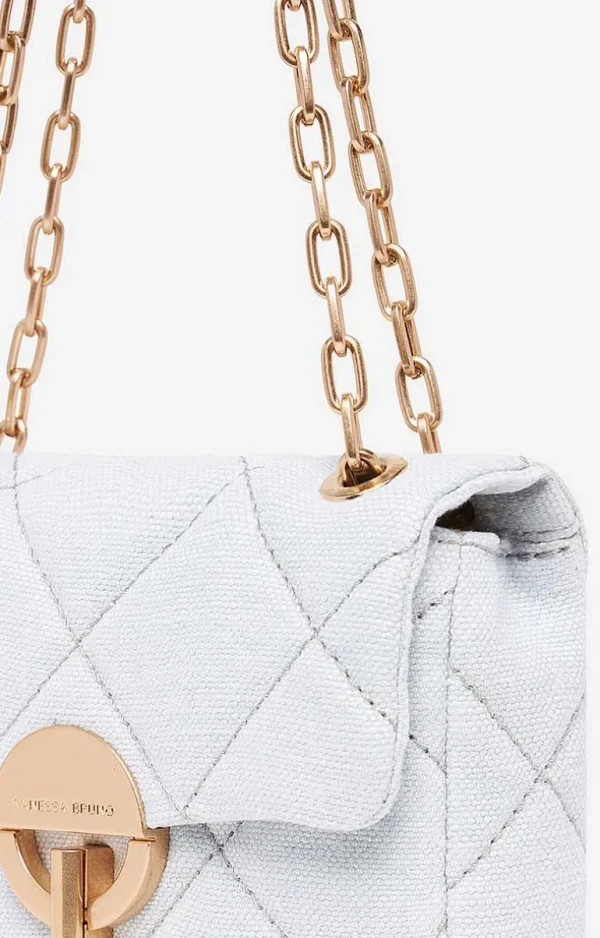 Vanessa Bruno Linen Nano Moon Bag- Moon