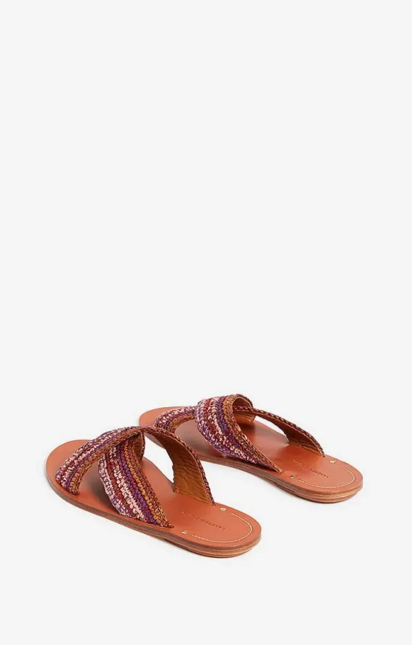 Vanessa Bruno Mules In Raffia And Leather- Raffia