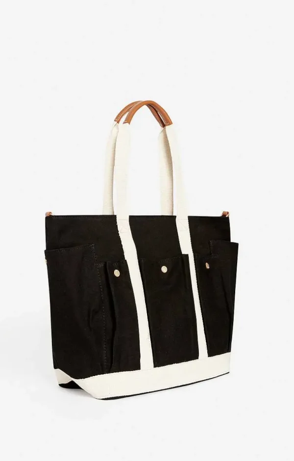 Vanessa Bruno Multi-Pocket L Cabas Tote- Canvas Tote Bags