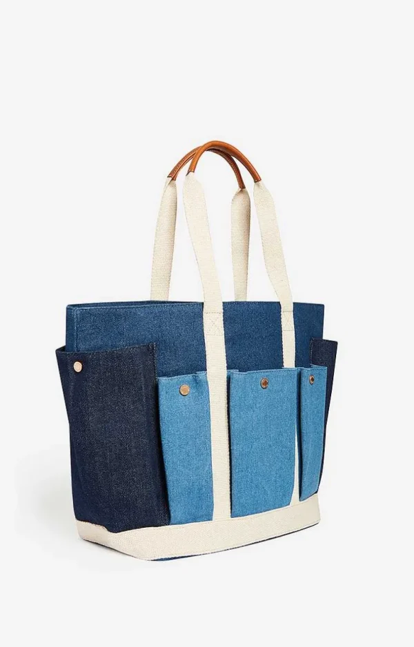 Vanessa Bruno Multi-Pocket L Cabas Tote- Canvas Tote Bags