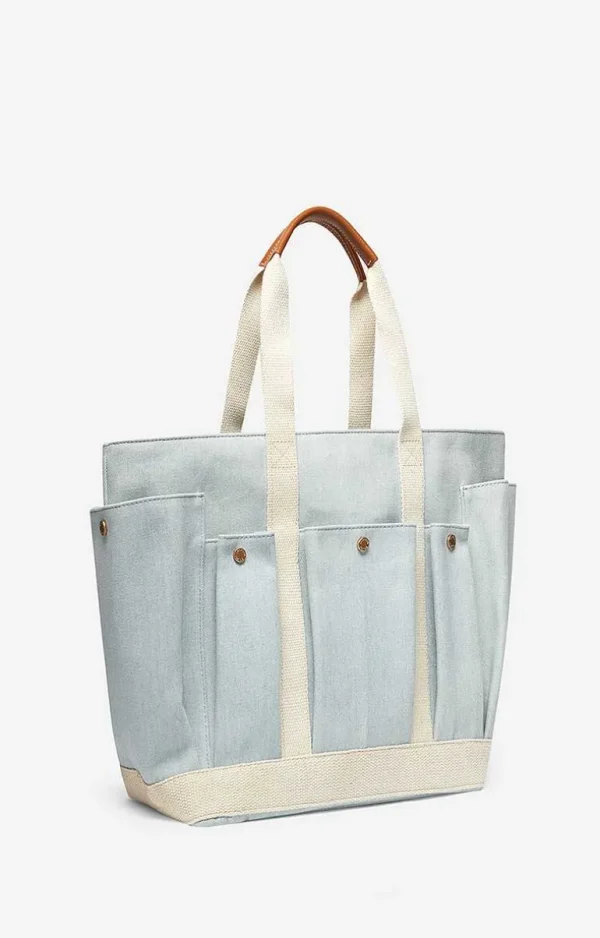 Vanessa Bruno Multi-Pocket L Cabas Tote- Canvas Tote Bags