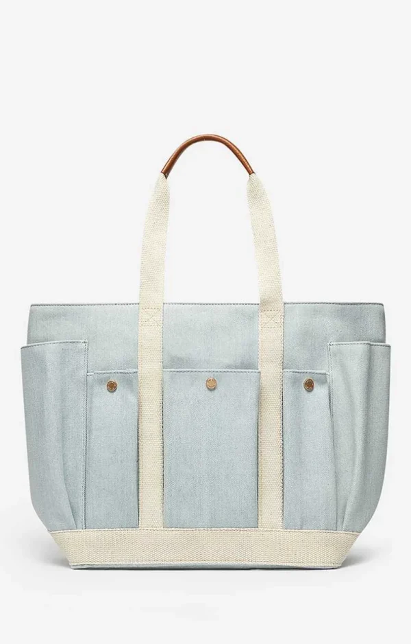 Vanessa Bruno Multi-Pocket L Cabas Tote- Canvas Tote Bags