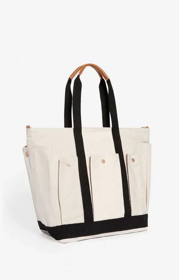 Vanessa Bruno Multi-Pocket L Cabas Tote- Canvas Tote Bags