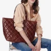 Vanessa Bruno Quilted Leather Xl Cabas Tote- Accessories