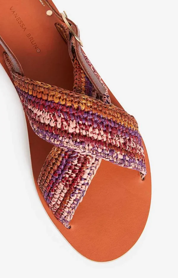 Vanessa Bruno Raffia & Leather Sandals- Raffia