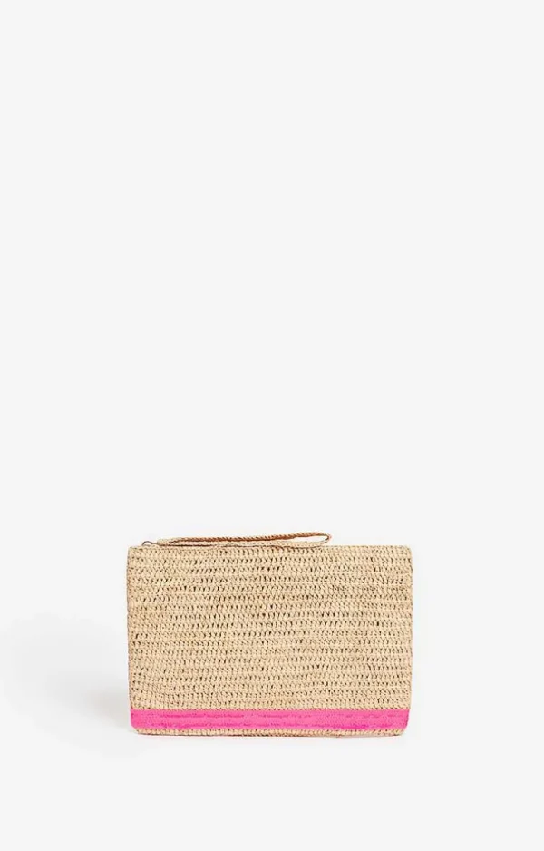 Vanessa Bruno Raffia And Sequins Clutch- Raffia