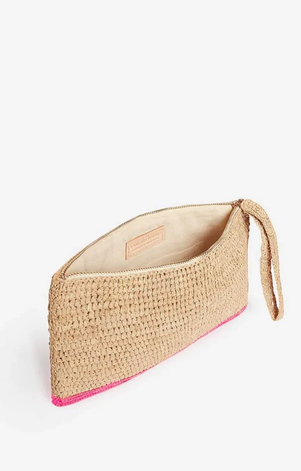 Vanessa Bruno Raffia And Sequins Clutch- Raffia