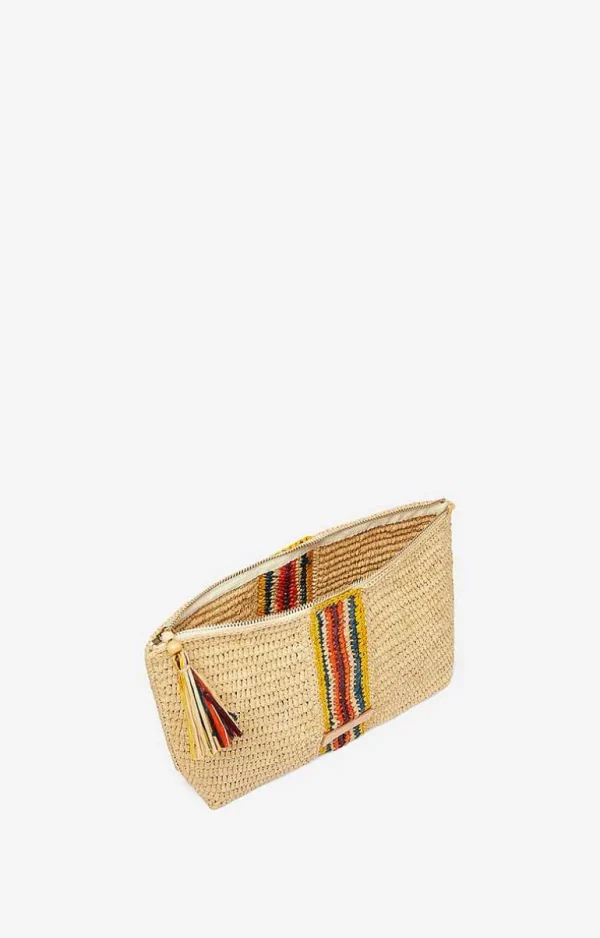 Vanessa Bruno Raffia Zipped Clutch- Raffia