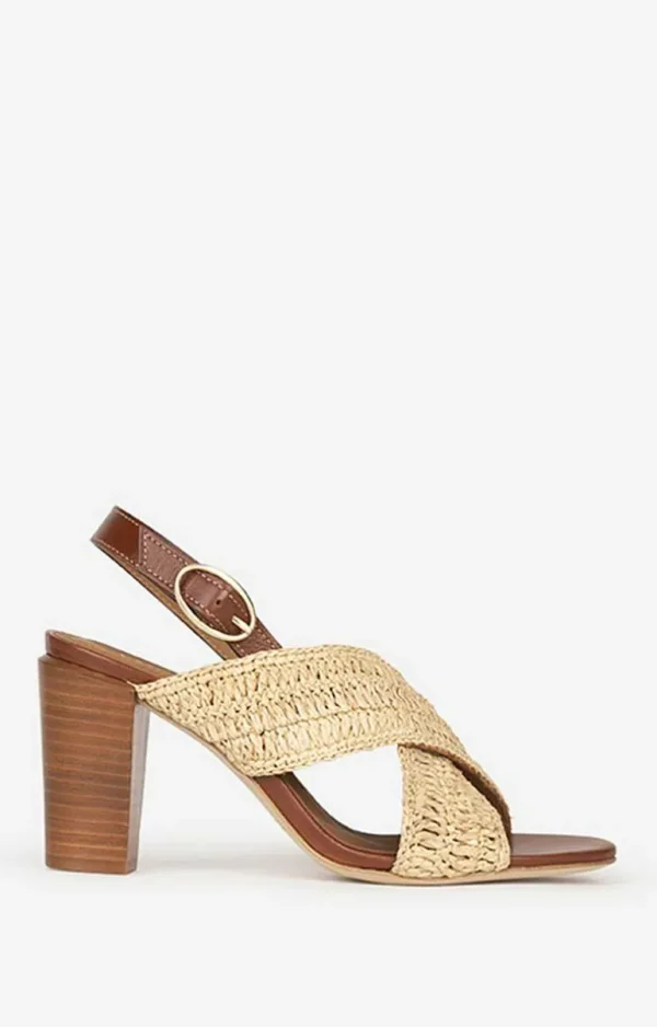 Vanessa Bruno Sandals In Leather & Raffia- Raffia