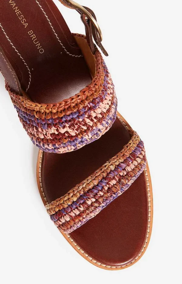 Vanessa Bruno Sandals In Raffia & Leather- Raffia