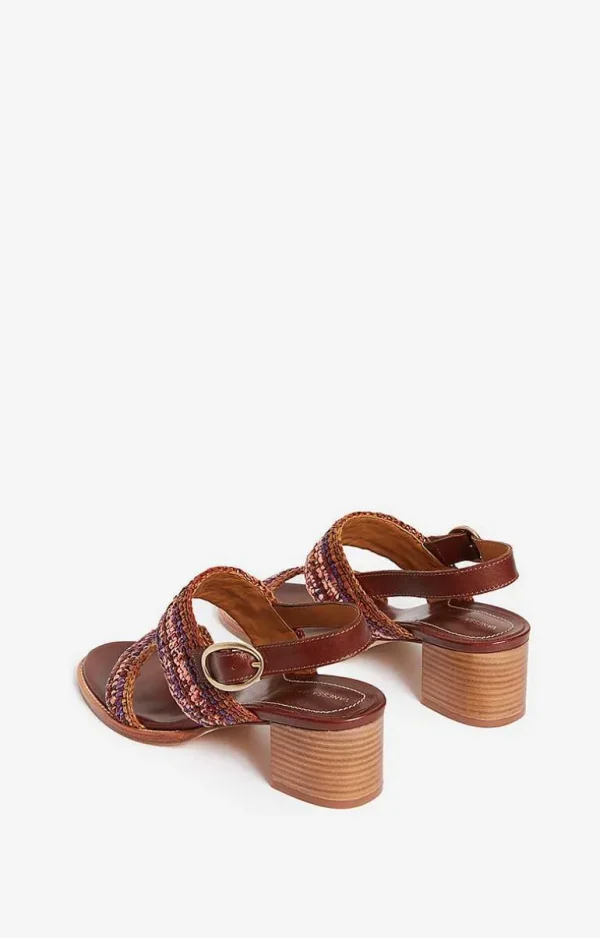 Vanessa Bruno Sandals In Raffia & Leather- Raffia