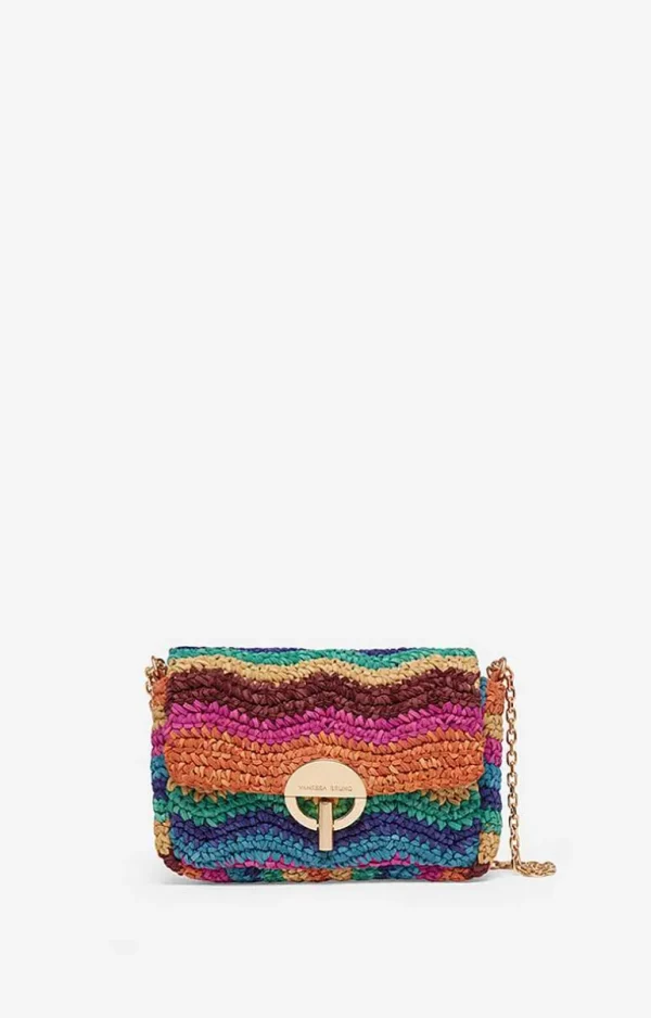 Vanessa Bruno Woven Leather Small Moon Bag- Moon