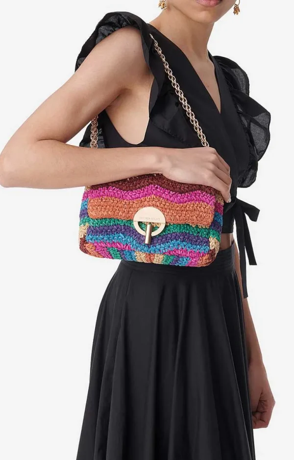 Vanessa Bruno Woven Leather Small Moon Bag- Moon