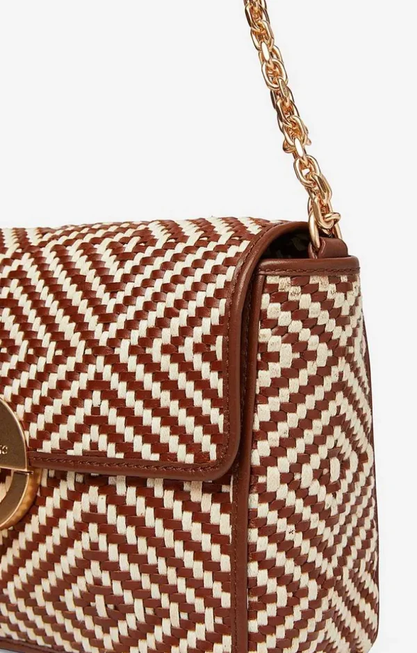 Vanessa Bruno Woven Leather Small Moon Bag- Moon